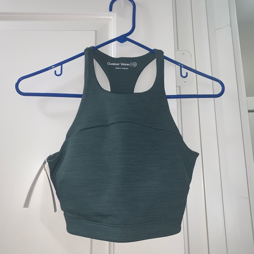 Outdoor Voices Techsweat crop top in Evergreen